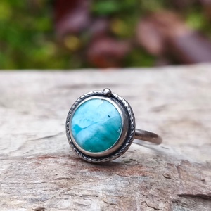 Ezüst Larimár gyűrű, Ékszer, Gyűrű, Szoliter gyűrű, Ékszerkészítés, Ötvös, MESKA