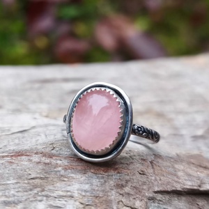 Ezüst Rózsakvarc gyűrű, Ékszer, Gyűrű, Vékony gyűrű, Ékszerkészítés, Ötvös, MESKA
