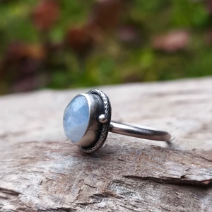 Ezüst Holdkő gyűrű - ékszer - gyűrű - vékony gyűrű - Meska.hu