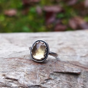Ezüst Citrin gyűrű - ékszer - gyűrű - statement gyűrű - Meska.hu