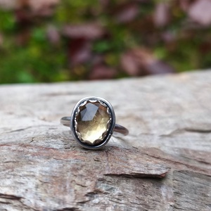 Ezüst Citrin gyűrű - ékszer - gyűrű - statement gyűrű - Meska.hu