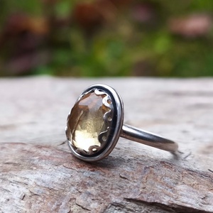 Ezüst Citrin gyűrű, Ékszer, Gyűrű, Statement gyűrű, Ékszerkészítés, Ötvös, MESKA