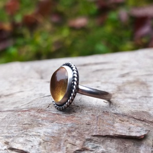 Ezüst Citrin gyűrű - ékszer - gyűrű - statement gyűrű - Meska.hu