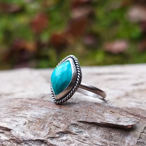 Ezüst Türkiz gyűrű - ékszer - gyűrű - szoliter gyűrű - Meska.hu