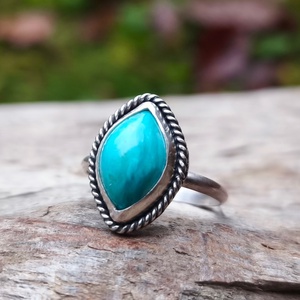 Ezüst Türkiz gyűrű, Ékszer, Gyűrű, Szoliter gyűrű, Ékszerkészítés, Ötvös, MESKA