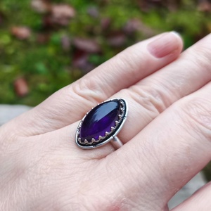 Ezüst Ametiszt gyűrű - ékszer - gyűrű - vékony gyűrű - Meska.hu
