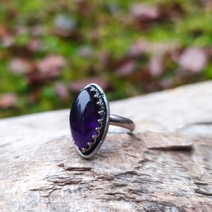 Ezüst Ametiszt gyűrű - ékszer - gyűrű - vékony gyűrű - Meska.hu