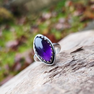 Ezüst Ametiszt gyűrű - ékszer - gyűrű - vékony gyűrű - Meska.hu
