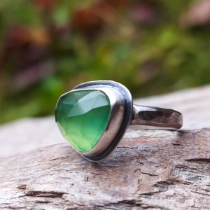 Ezüst Szerpentinit gyűrű, Ékszer, Gyűrű, Szoliter gyűrű, Ékszerkészítés, Ötvös, MESKA
