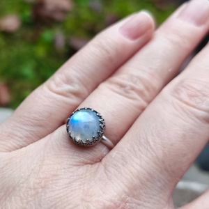 Ezüst Holdkő gyűrű - ékszer - gyűrű - vékony gyűrű - Meska.hu