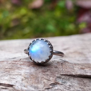 Ezüst Holdkő gyűrű - ékszer - gyűrű - vékony gyűrű - Meska.hu