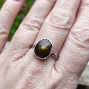 Ezüst Tűzachát gyűrű - ékszer - gyűrű - szoliter gyűrű - Meska.hu