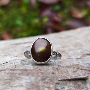 Ezüst Tűzachát gyűrű - ékszer - gyűrű - szoliter gyűrű - Meska.hu