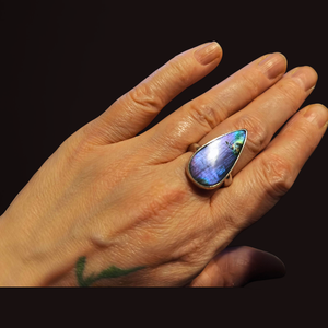 Ezüst Labradorit gyűrű - ékszer - gyűrű - Meska.hu