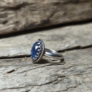 Ezüst Kianit gyűrű - ékszer - gyűrű - szoliter gyűrű - Meska.hu