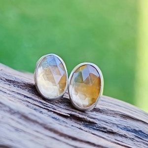 Ezüst Citrin fülbevaló, Ékszer, Fülbevaló, Pötty fülbevaló, Ékszerkészítés, Ötvös, MESKA