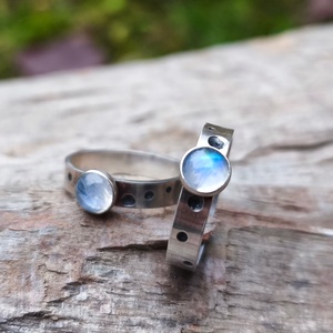 Ezüst Holdkő gyűrű, Ékszer, Gyűrű, Vékony gyűrű, Ékszerkészítés, Ötvös, MESKA