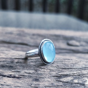 Ezüst Akvamarin gyűrű - ékszer - gyűrű - vékony gyűrű - Meska.hu
