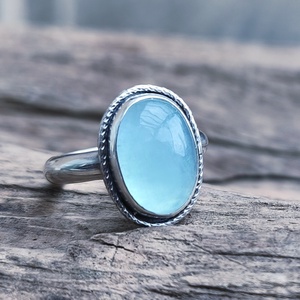 Ezüst Akvamarin gyűrű, Ékszer, Gyűrű, Vékony gyűrű, Ékszerkészítés, Ötvös, MESKA
