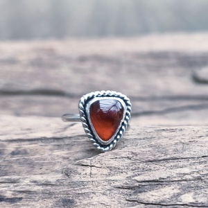 Ezüst Gránát gyűrű - ékszer - gyűrű - szoliter gyűrű - Meska.hu