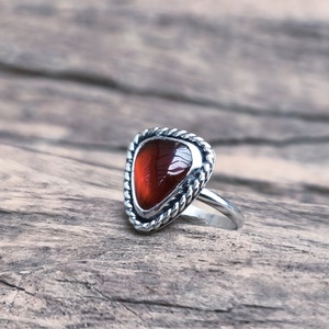 Ezüst Gránát gyűrű - ékszer - gyűrű - szoliter gyűrű - Meska.hu