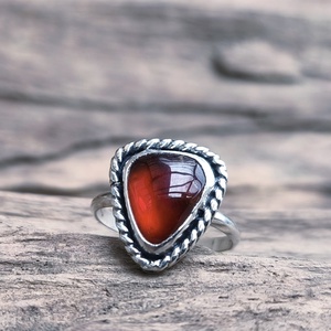 Ezüst Gránát gyűrű, Ékszer, Gyűrű, Szoliter gyűrű, Ékszerkészítés, Ötvös, MESKA