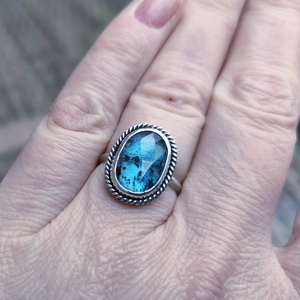 Ezüst Kianit gyűrű - ékszer - gyűrű - szoliter gyűrű - Meska.hu