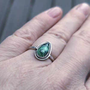 Ezüst Kianit gyűrű - ékszer - gyűrű - szoliter gyűrű - Meska.hu