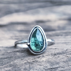 Ezüst Kianit gyűrű, Ékszer, Gyűrű, Szoliter gyűrű, Ékszerkészítés, Ötvös, MESKA