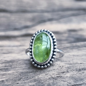 Ezüst Olivin gyűrű, Ékszer, Gyűrű, Szoliter gyűrű, Ékszerkészítés, Ötvös, MESKA