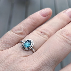 Ezüst Kianit gyűrű - ékszer - gyűrű - szoliter gyűrű - Meska.hu