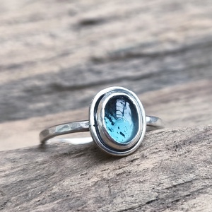 Ezüst Kianit gyűrű, Ékszer, Gyűrű, Szoliter gyűrű, Ékszerkészítés, Ötvös, MESKA