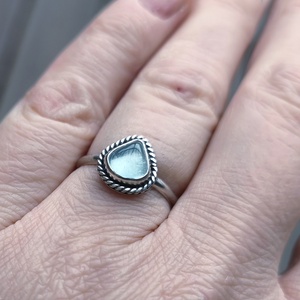 Ezüst Akvamarin gyűrű - ékszer - gyűrű - vékony gyűrű - Meska.hu