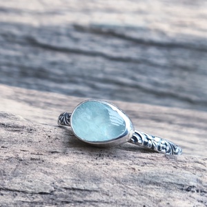 Ezüst Akvamarin gyűrű - Meska.hu