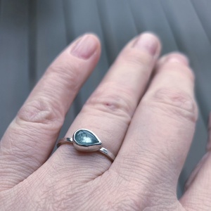 Ezüst Akvamarin gyűrű - ékszer - gyűrű - vékony gyűrű - Meska.hu