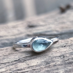 Ezüst Akvamarin gyűrű - Meska.hu