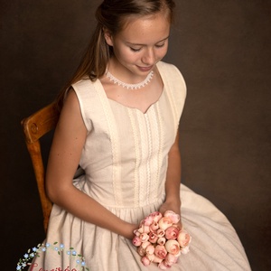 Lenvászon ruha  - ruha & divat - babaruha & gyerekruha - ruha - Meska.hu