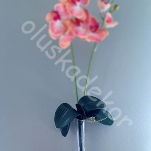 Orchidea, phalaenopsis, élethű, levéllel, légzőgyökér, 2 ág, REAL TOUCH, gumi - kellékek & szerszámok - dekorációs kellékek - egyéb kellékek - Meska.hu