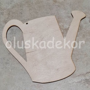 Locsolókanna, kanna, natúr, fa lézervágott dekor, 15cm - Meska.hu