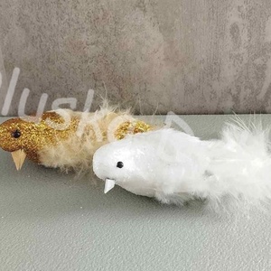 Madár, glitteres, csipeszes, karácsonyi dekorációs alapanyag, 7cm - Meska.hu