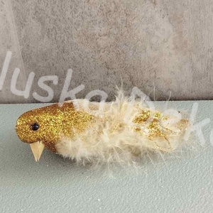 Madár, glitteres, csipeszes, karácsonyi dekorációs alapanyag, 7cm - kellékek & szerszámok - dekorációs kellékek - egyéb kellékek - Meska.hu