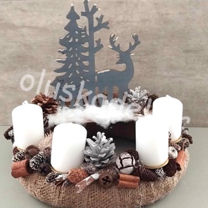 Adventi, karácsonyi koszorú szett, kopogtató, ajtódísz, asztaldísz - karácsony - karácsonyi lakásdekoráció - karácsonyi ajtódíszek - Meska.hu