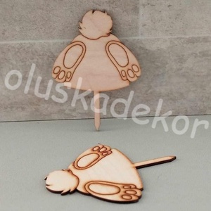 Nyuszi, nyúl hátsó, natúr, fa - kellékek & szerszámok - dekorációs kellékek - figurák - Meska.hu