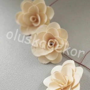 Pálma rózsa, Pálmarózsa, 2 féle havas-fehér, fehérített  - kellékek & szerszámok - dekorációs kellékek - egyéb kellékek - Meska.hu