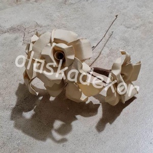 Pálma rózsa, Pálmarózsa, 2 féle havas-fehér, fehérített  - kellékek & szerszámok - dekorációs kellékek - egyéb kellékek - Meska.hu