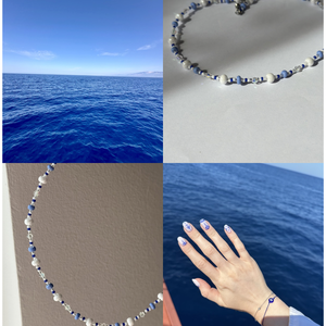 Choker- Sea - ékszer - nyaklánc - gyöngyös nyaklánc - Meska.hu