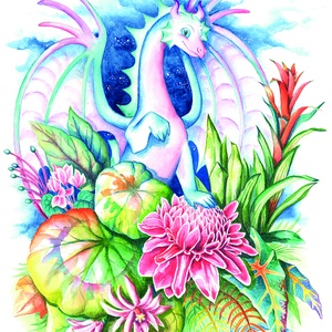 2.  Botanikus sárkányok A4, Tömösy Andrea akvarellfestményei alapján készült Fine Art printek - Meska.hu