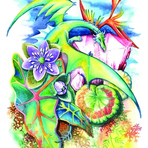 2.  Botanikus sárkányok A4, Tömösy Andrea akvarellfestményei alapján készült Fine Art printek - művészet - grafika & illusztráció - művészi nyomat - Meska.hu
