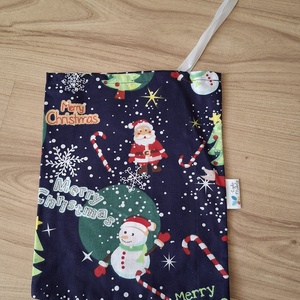 Ajándékzsák, mikulás, Karácsony, Karácsonyi ajándékozás, Karácsonyi ajándékcsomagolás, Varrás, MESKA