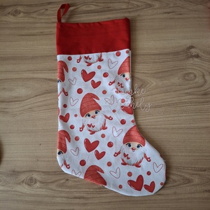 Mikulás csizma, piros manós, Karácsony, Mikulás, Mikulás csizma és zokni, Varrás, MESKA